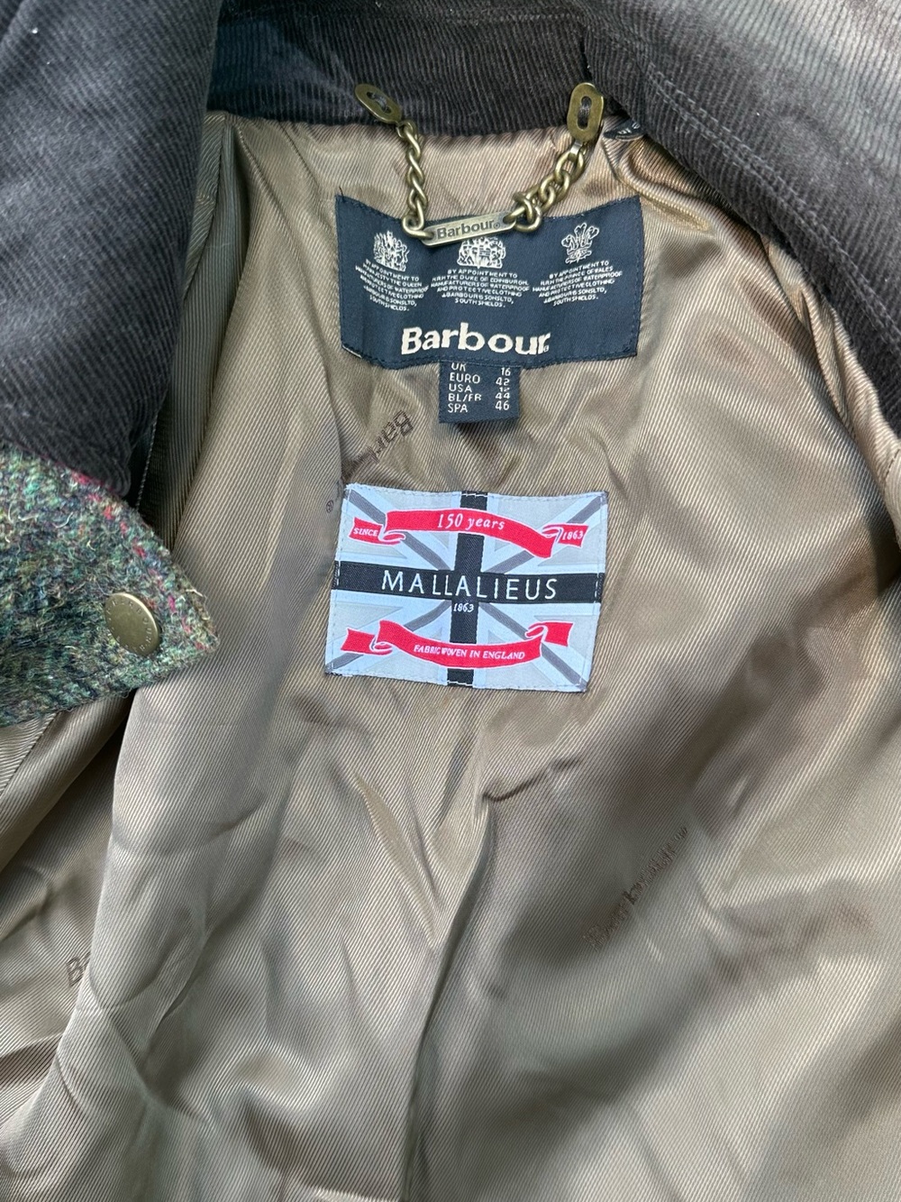 Women’s Plaid Barbour Wool Jacket Size 12 - Picture 4 of 7